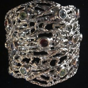 Freeform sterling  silver bezel set stones ! Stunning! $520.  NOT FOR SALE YET